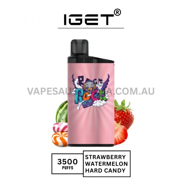 IGET Bar 3500 Puffs Strawberry Watermelon Hard Candy