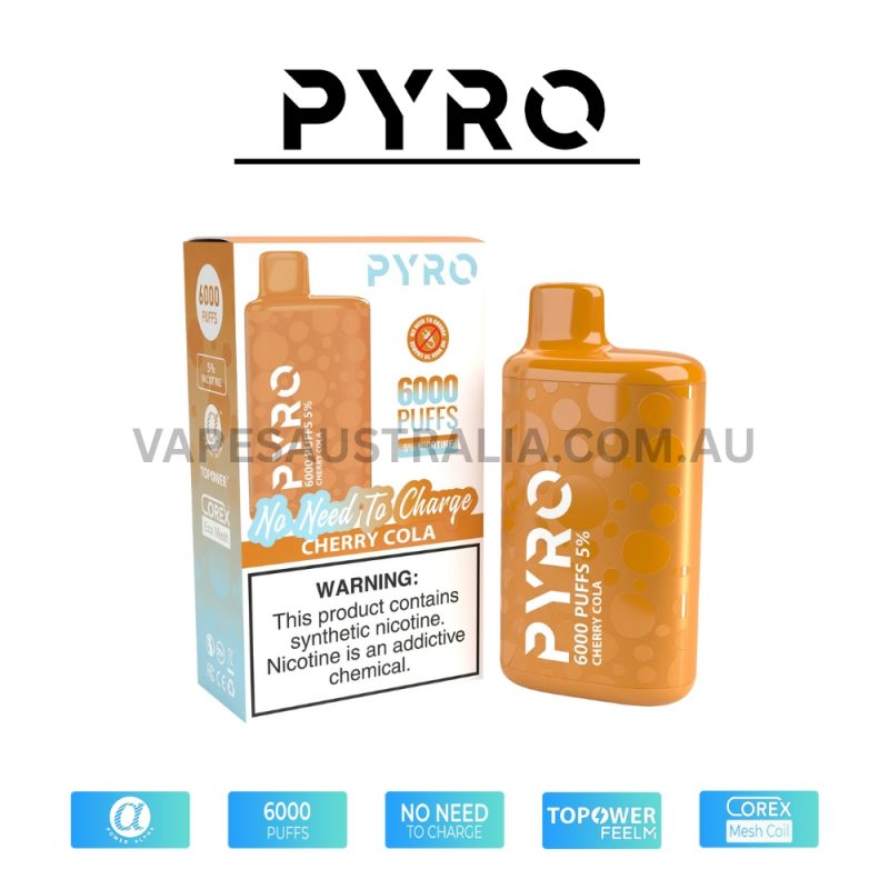 PYRO Vape 6000 Puffs 5% Cherry Cola