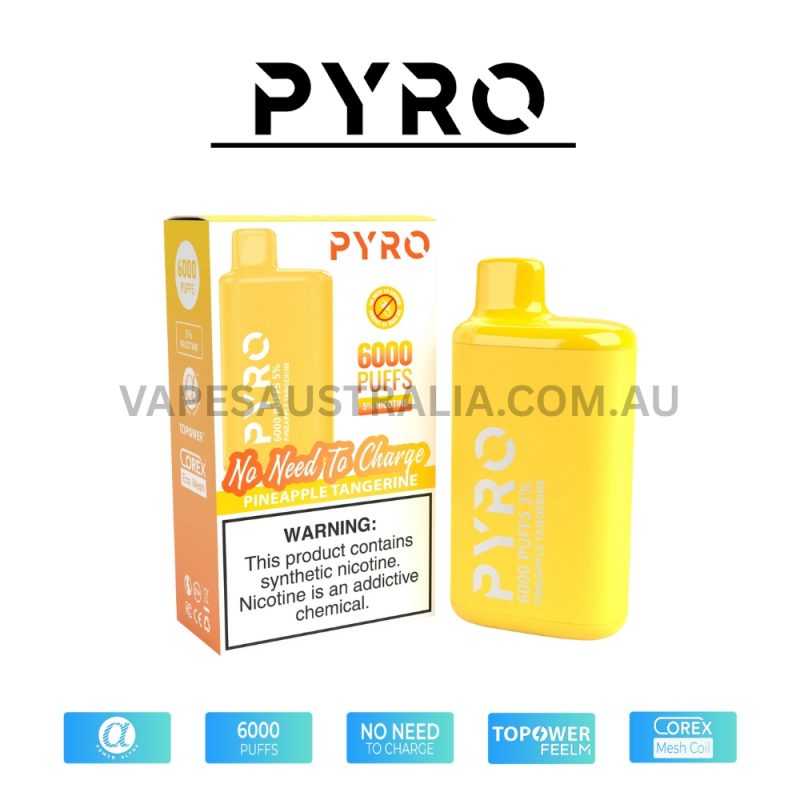 PYRO Vape 6000 Puffs 5% Pineapple Tangerine