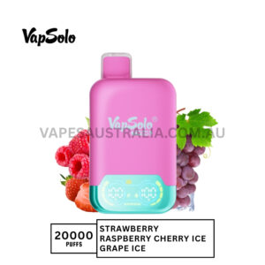 Vapsolo Twins 20000 Puffs Strawberry Raspberry Cherry Ice Grape Ice